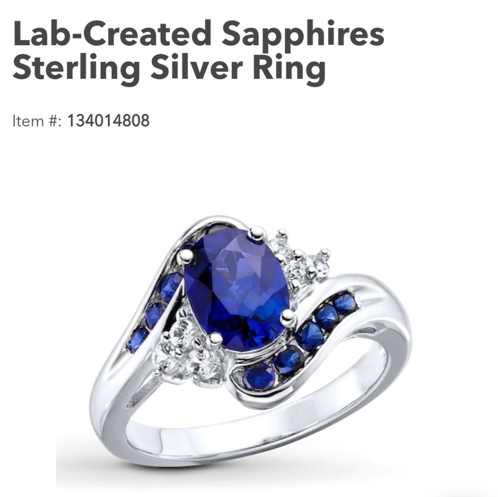 Key Jewelers Sapphire Sterling Silver Ring